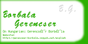 borbala gerencser business card